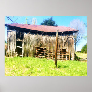 A rustic 100 year old barn Poster