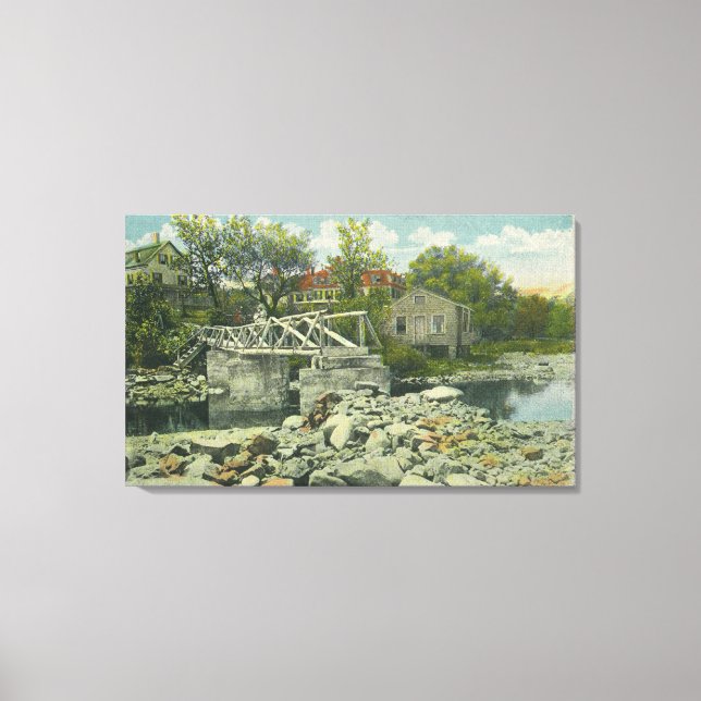 A Rustic Bridge at Perkins Cove Scene Canvas Print (Front)