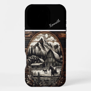 A Rustic Farmhouse Silhouette Against A Majestic M iPhone 16 Pro Max Case