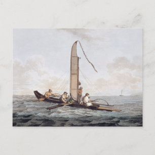A Sailing Canoe of Otaheite Postcard