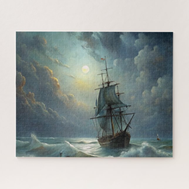 A sailing ship in the ocean jigsaw puzzle (Horizontal)