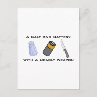 A Salt And Battery With A Deadly Weapon Postcard
