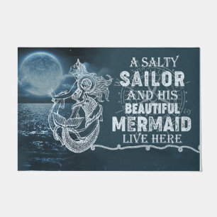 A Salty Sailor And His Beautiful Mermaid Doormat