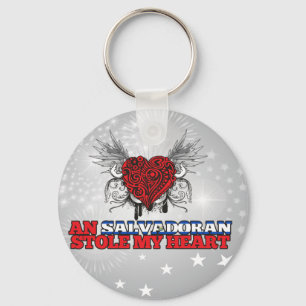 A Salvadoran Stole my Heart Keychain