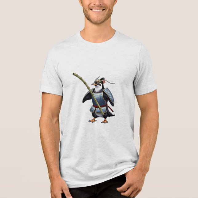 A samurai penguin f Tri-Blend shirt (Front)