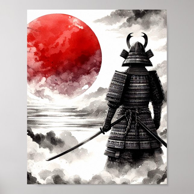 A Samurai Warrior In Traditional Armour Poster (Front)