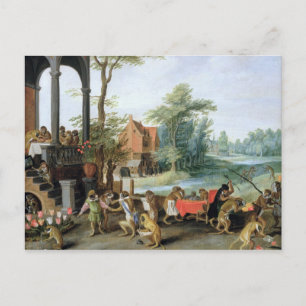 A Satire of the Folly of Tulip Mania Postcard