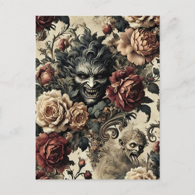 A Savage Sanctum – Gothic Victorian  Holiday Postcard (Front)