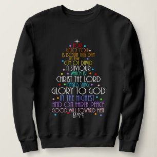 A Savior is Born Luke 2-11 Christmas Tree Shirts