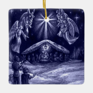 A Saviour is Born! Ceramic Ornament