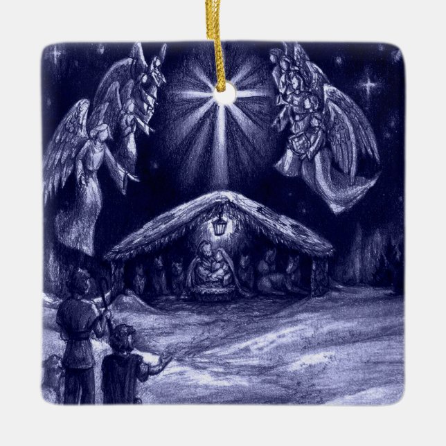 A Saviour is Born! Ceramic Ornament (Front)