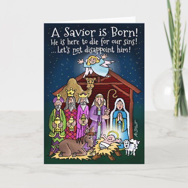 A Saviour is Born! - Holiday Card (Front)