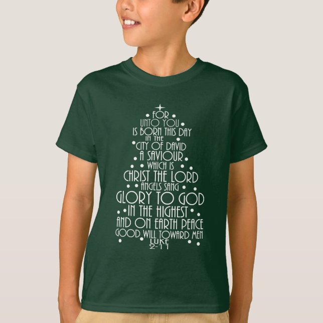 A Saviour is Born Luke 2-11 Christmas Tree Shirts (Front)