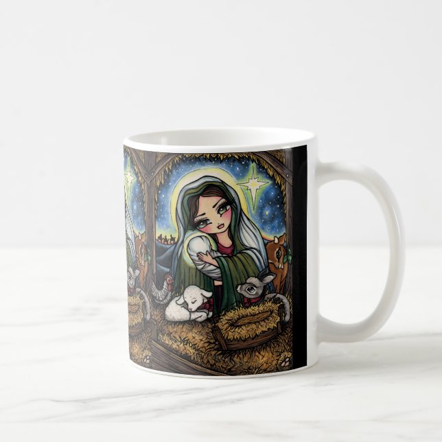 A Saviour is Born Virgin Mary Nativity Christmas Coffee Mug (Right)