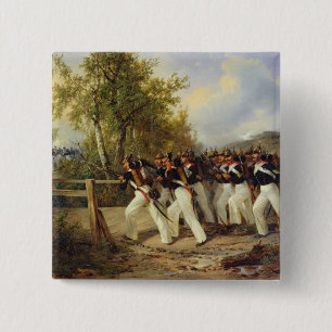 A Scene from the soldier's life, 1849 2 Inch Square Button