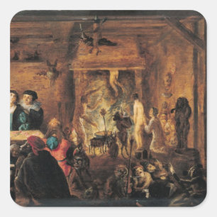 A Scene of Sorcery, 1633 Square Sticker