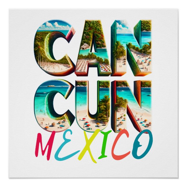 A scenic beach scene of Cancun shirt | Mexico Poster (Front)