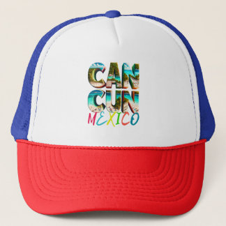 A scenic beach scene of Cancun shirt | Mexico Trucker Hat