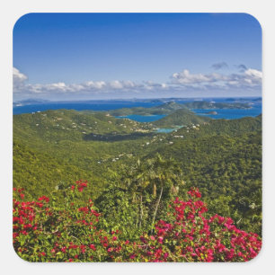 A scenic of Cruse Bay, St. John U.S Virgin Square Sticker