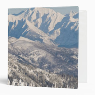 A Scenic View of Snowy Mountains and Trees. Binder