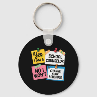 A School Counsellor Funny Education Schedule Offic Keychain