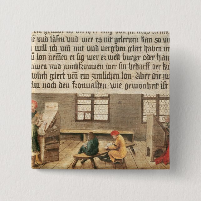 A School Teacher 2 Inch Square Button (Front)