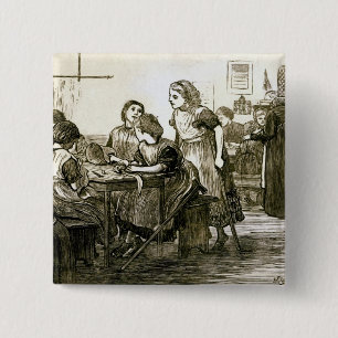 A Schoolroom 2 Inch Square Button