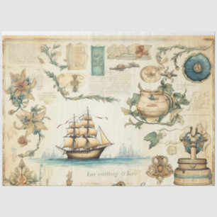 A Scrappy Nautical Series Design 13 Tissue Paper