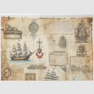 A Scrappy Nautical Series Design 17 Tissue Paper
