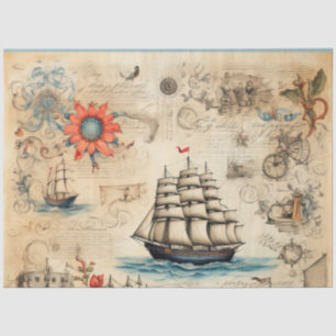 A Scrappy Nautical Series Design 1 Tissue Paper