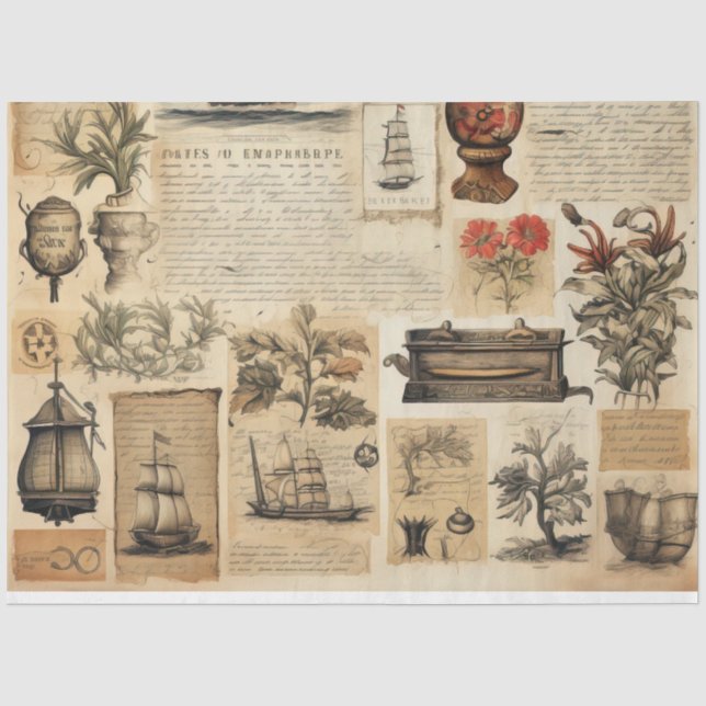 A Scrappy Nautical Series Design 20 Tissue Paper (Front)