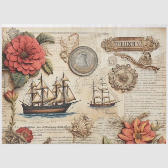 A Scrappy Nautical Series Design 21 Tissue Paper (Front)