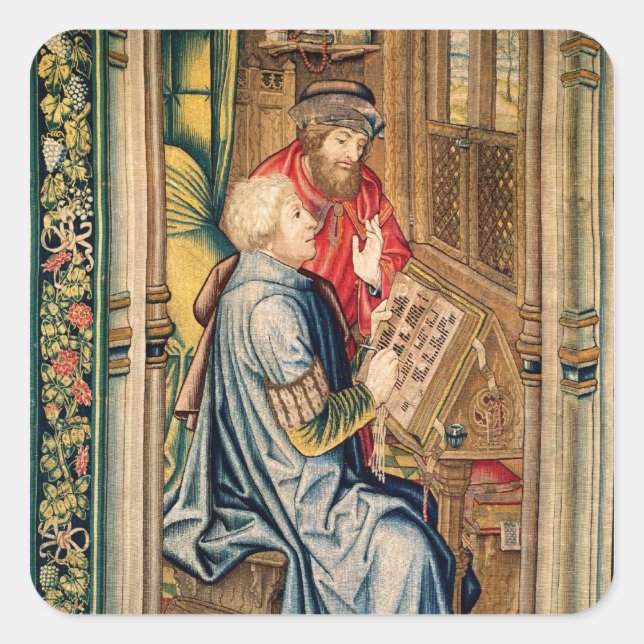 A Scribe Writing an Account Square Sticker (Front)