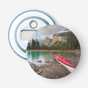 A sea kayak ashore at Spirit Island Bottle Opener