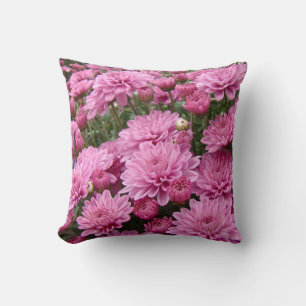 A Sea of Pink Chrysanthemums #2 Throw Pillow