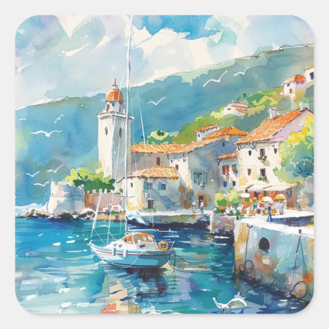 A Sea Port Square Sticker (Front)