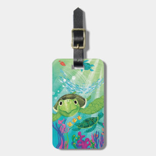 A Sea Turtle Rescue Luggage Tag