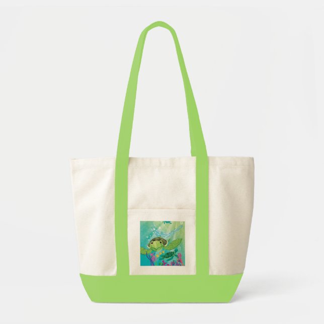 A Sea Turtle Rescue Tote Bag (Front)