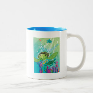A Sea Turtle Rescue Two-Tone Coffee Mug