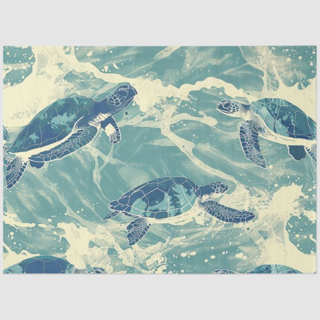 A Sea Turtle Series Design 1 Tissue Paper (Front)