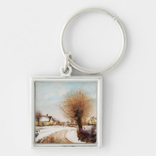  A Sealand Village. Winter by Laurits Ring Keychain