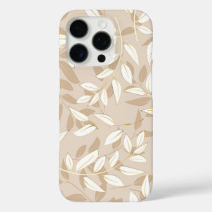 A seamless pattern featuring stylized leaves iPhone 16 pro case