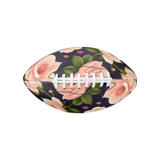 A seamless pattern with pink roses on a dark backg football (Front)