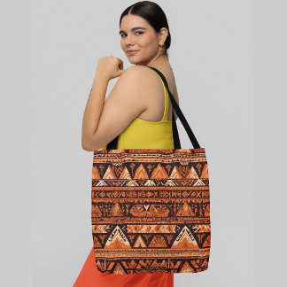 A seamless tribal pattern with geometric shapes tote bag