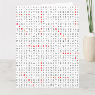 A Search Word Puzzle Thankful Gift Say Thank You Card