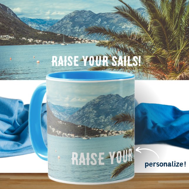 A Seascape with Mountains and a Palm Tree Mug (Creator Uploaded)