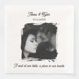 A Seat at our Table   Photo Template Wedding Napkin