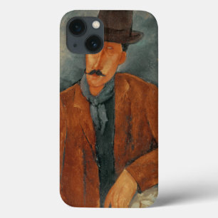 A seated man leaning on a table iPhone 13 case