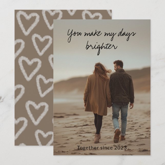 A Secret Message of Love – Personalized Valentine  Holiday Card (Front/Back)