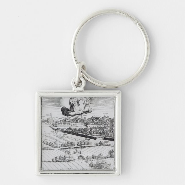 A Section of a Map of Milan, 1640 Keychain (Front)